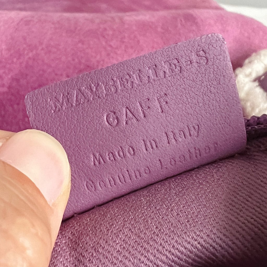 Bally Lavender Suede Pon Pon Detail Slouchy Shoulder Bag + Pouch