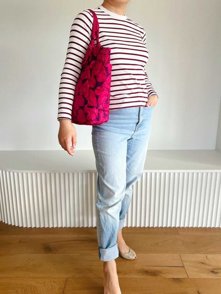 Marc Jacobs Fuchsia Floral Pattern Shopper Shoulder Bag Excellent