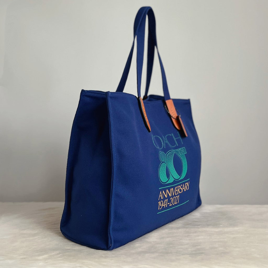 Coach Blue Anniversary Limited Edition Large Shoulder Bag Like New