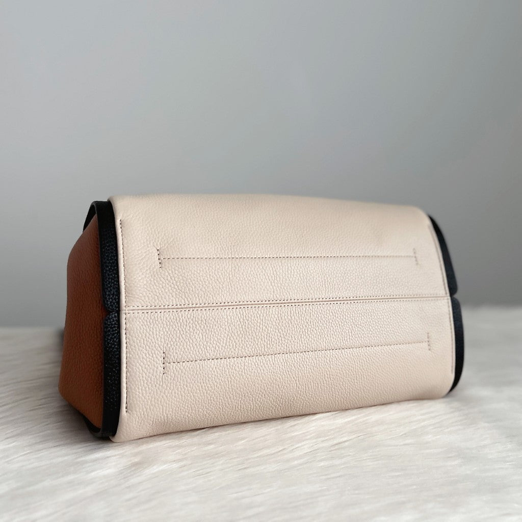 Kate Spade Tri-Tone Leather Triple Compartment Shoulder Bag Like New