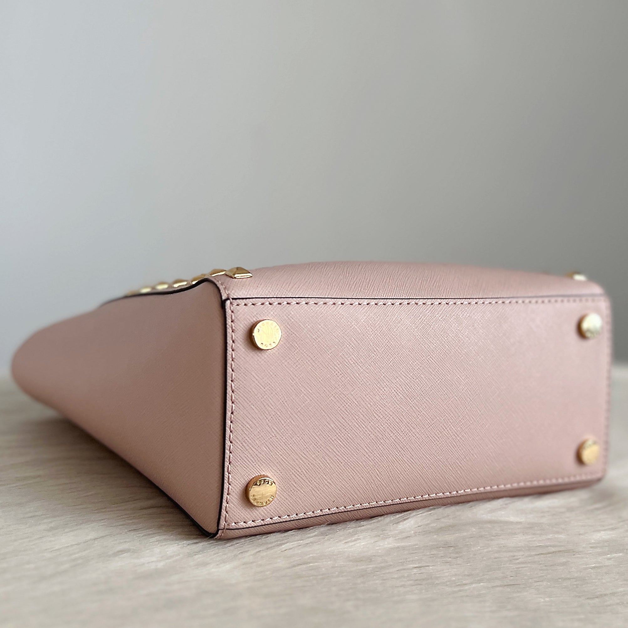 Michael Kors Pink Leather Studded Detail 2 Way Shoulder Bag Excellent
