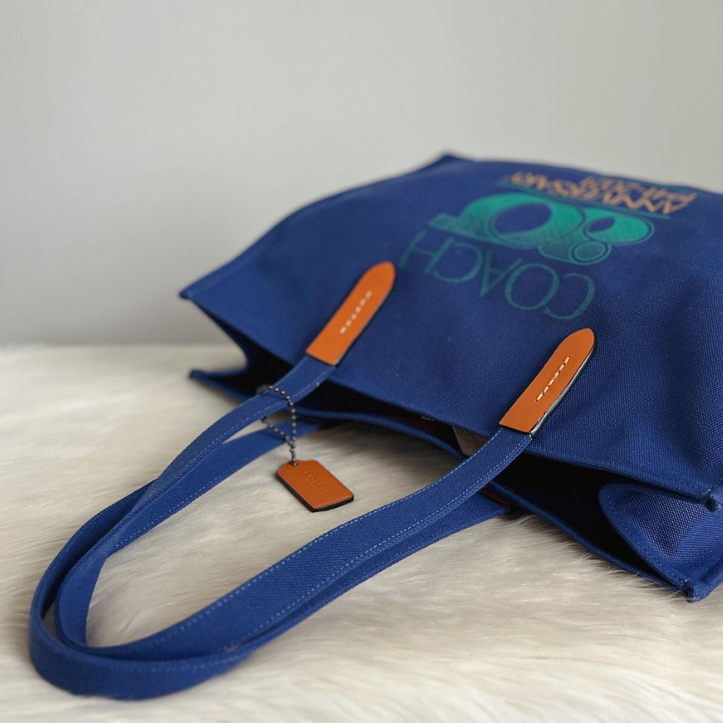 Coach Blue Anniversary Limited Edition Large Shoulder Bag Like New