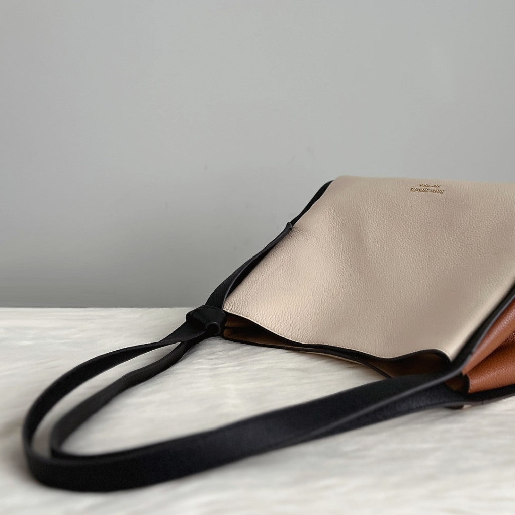 Kate Spade Tri-Tone Leather Triple Compartment Shoulder Bag Like New