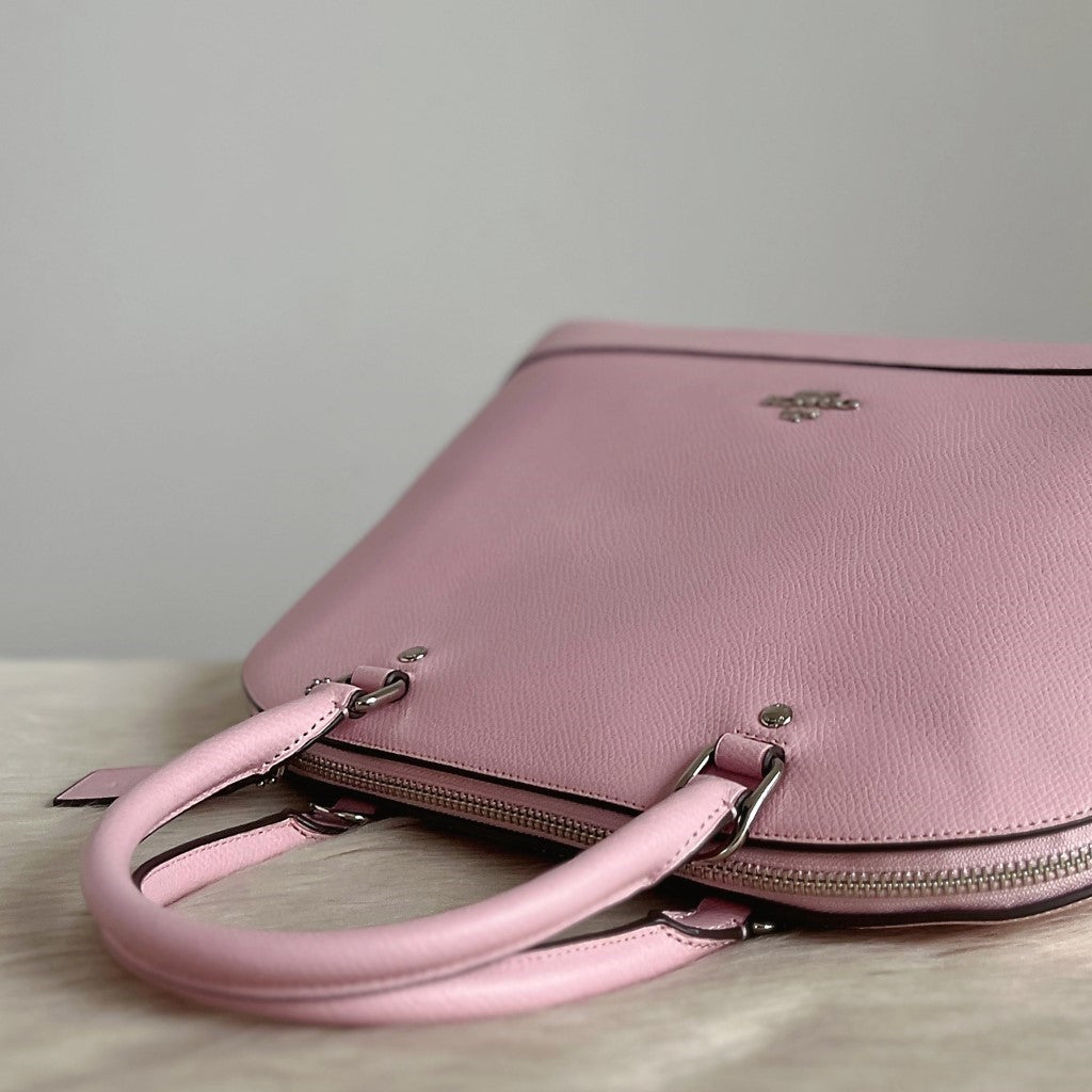 Coach Pink Leather Front Logo Alma 2 Way Shoulder Bag Like New