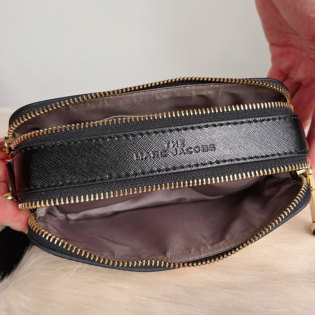 Marc Jacobs Black Canvas Front Pattern Carryall Shoulder Bag