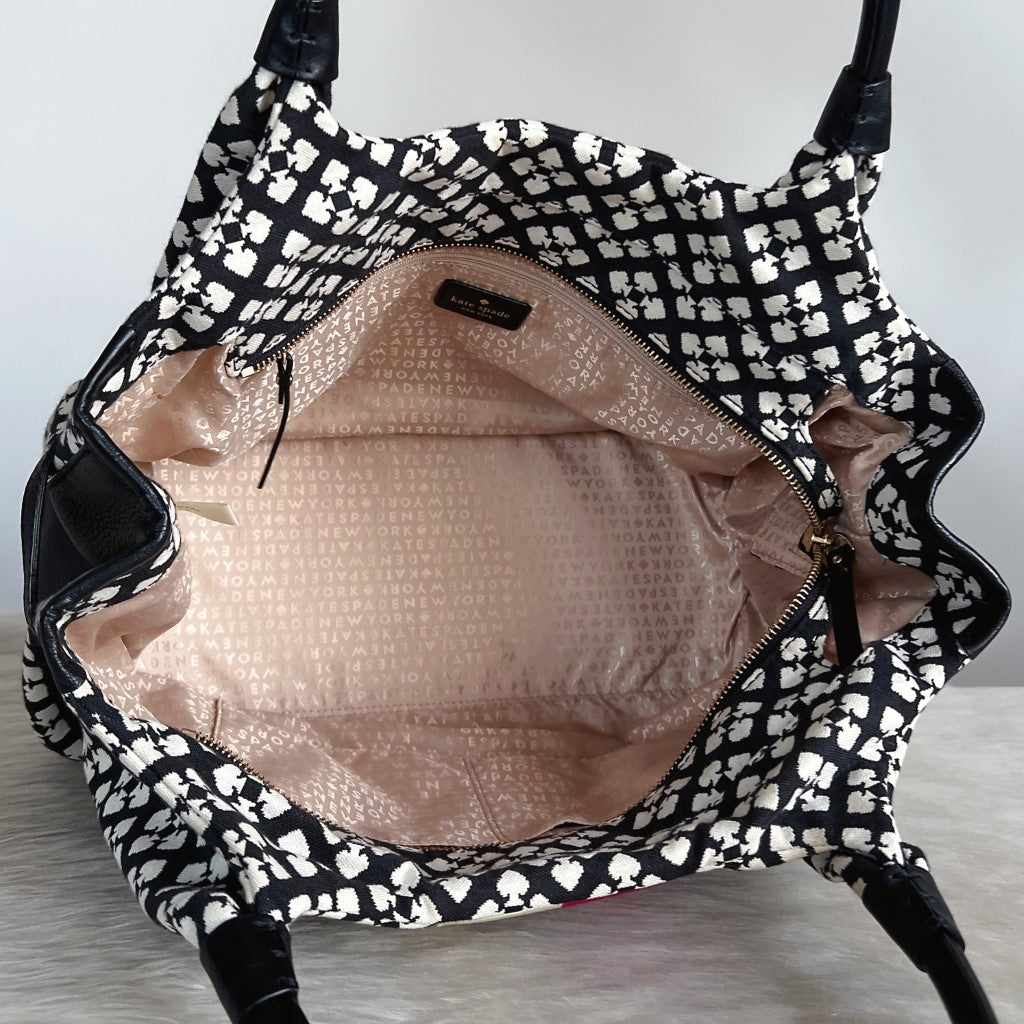 Kate Spade Black Leather Colour Block Carryall Shoulder Bag Excellent