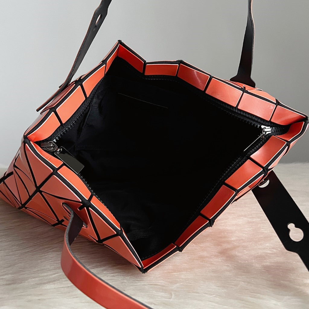 Issey Miyake Metallic Pink Geometric Panels Large Shoulder Bag