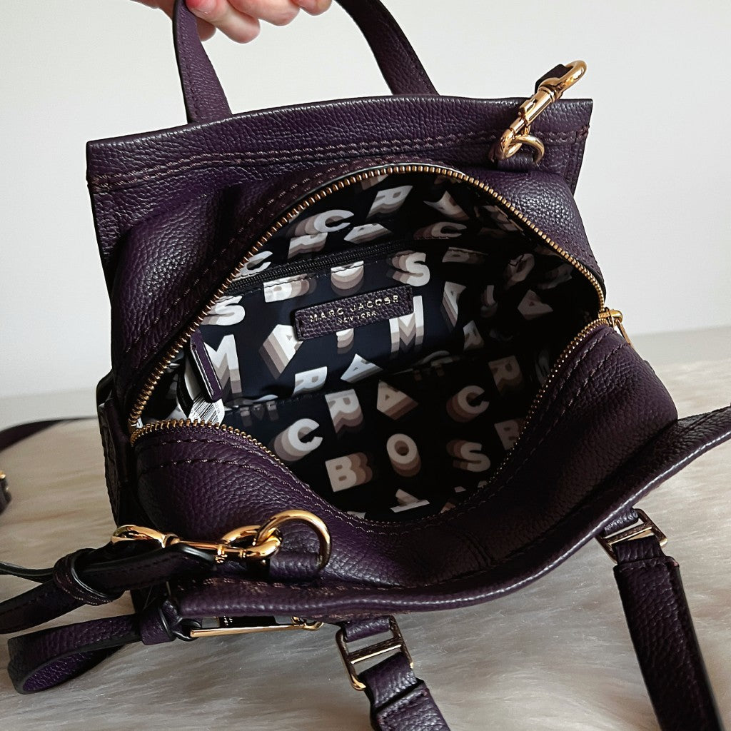 Marc Jacobs Purple Leather Tassel Charm 2 Way Shoulder Bag Like New