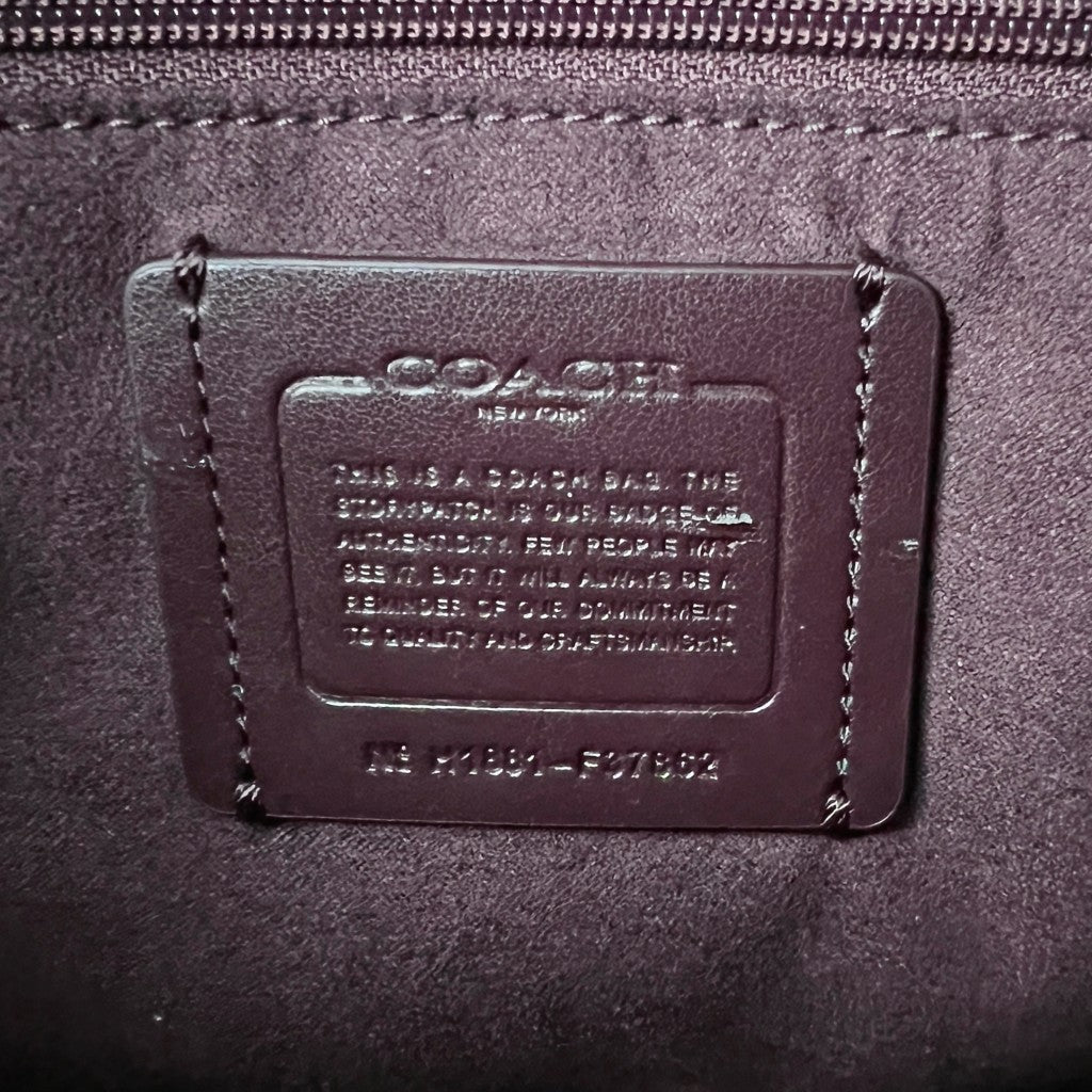 Coach Black Leather Front Logo Boston 2 Way Shoulder Bag Like New