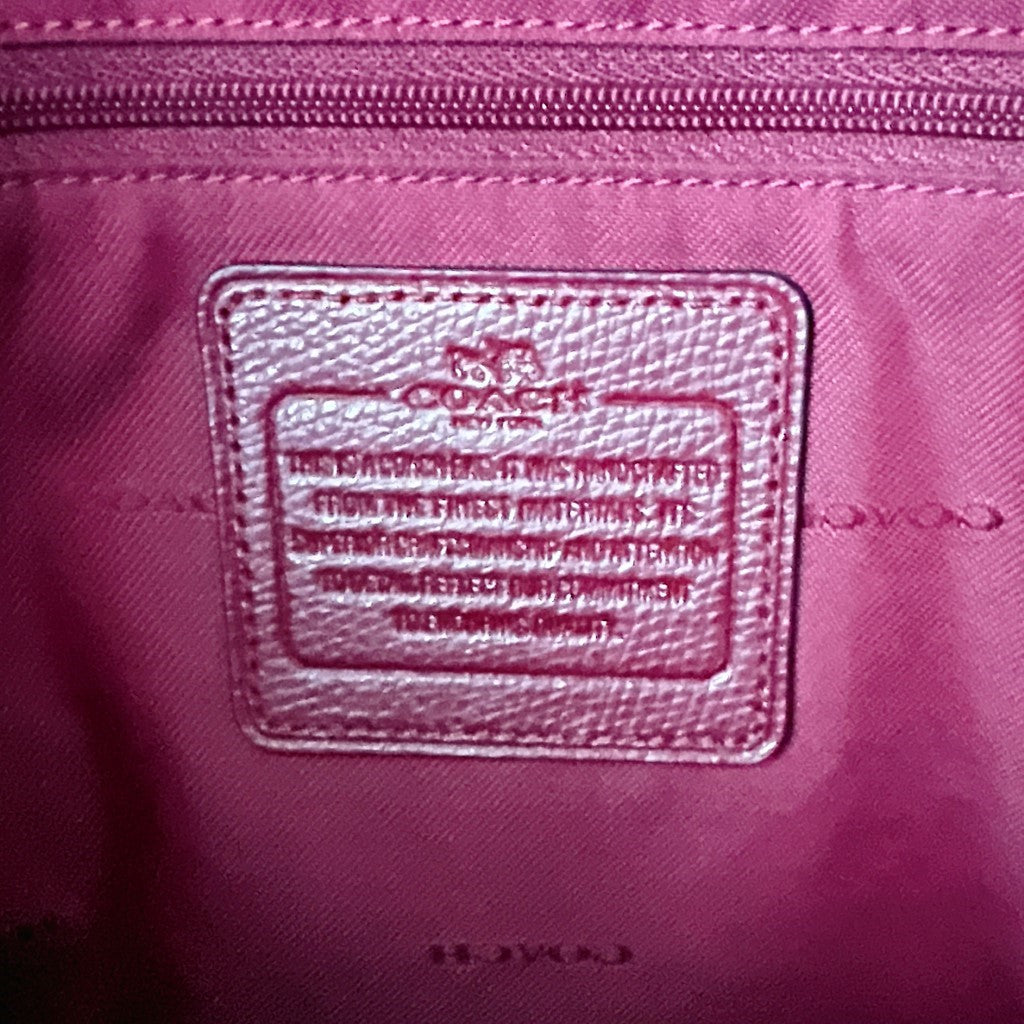 Coach Burgundy Leather Triple Compartment Career Shoulder Bag Excellent