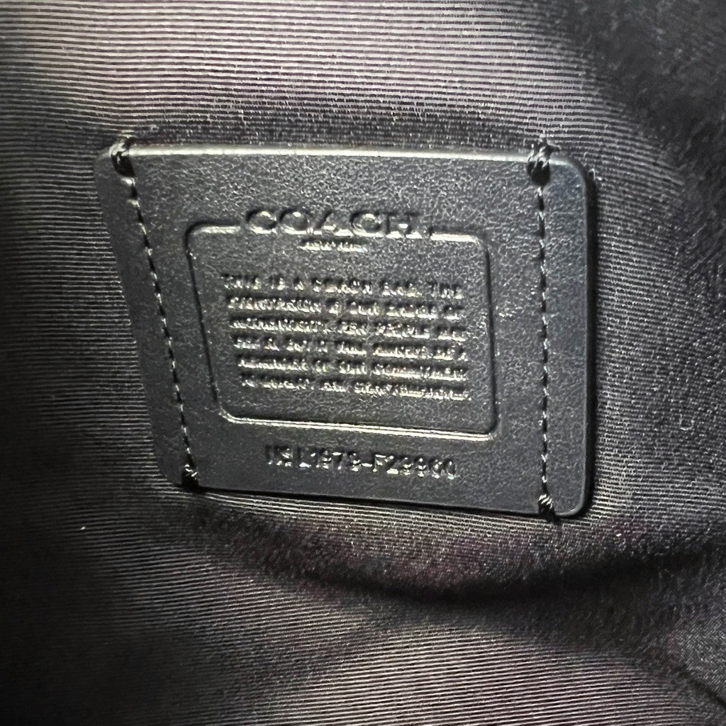 Coach Black Leather Monogram Front Logo Crossbody Shoulder Bag Like New