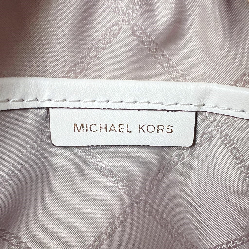 Michael Kors Creamy Leather Monogram Chain Detail Crossbody Shoulder Bag Like New