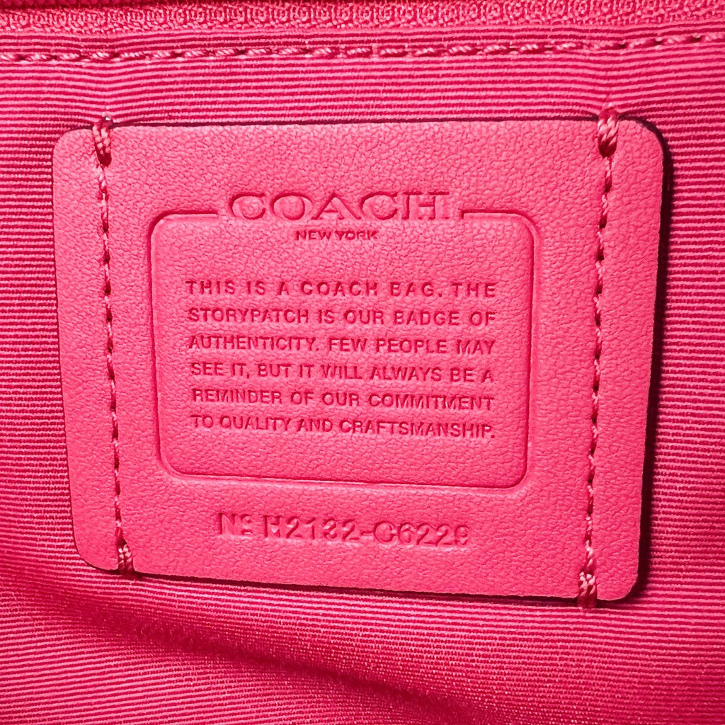 Coach Fuchsia Leather Front Logo 2 Way Shoulder Bag Like New