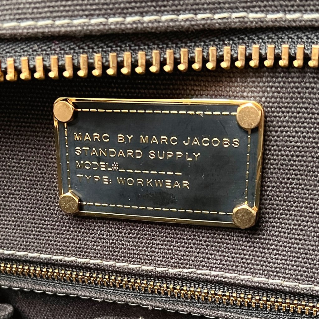 Marc Jacobs Black Canvas Front Pattern Carryall Shoulder Bag