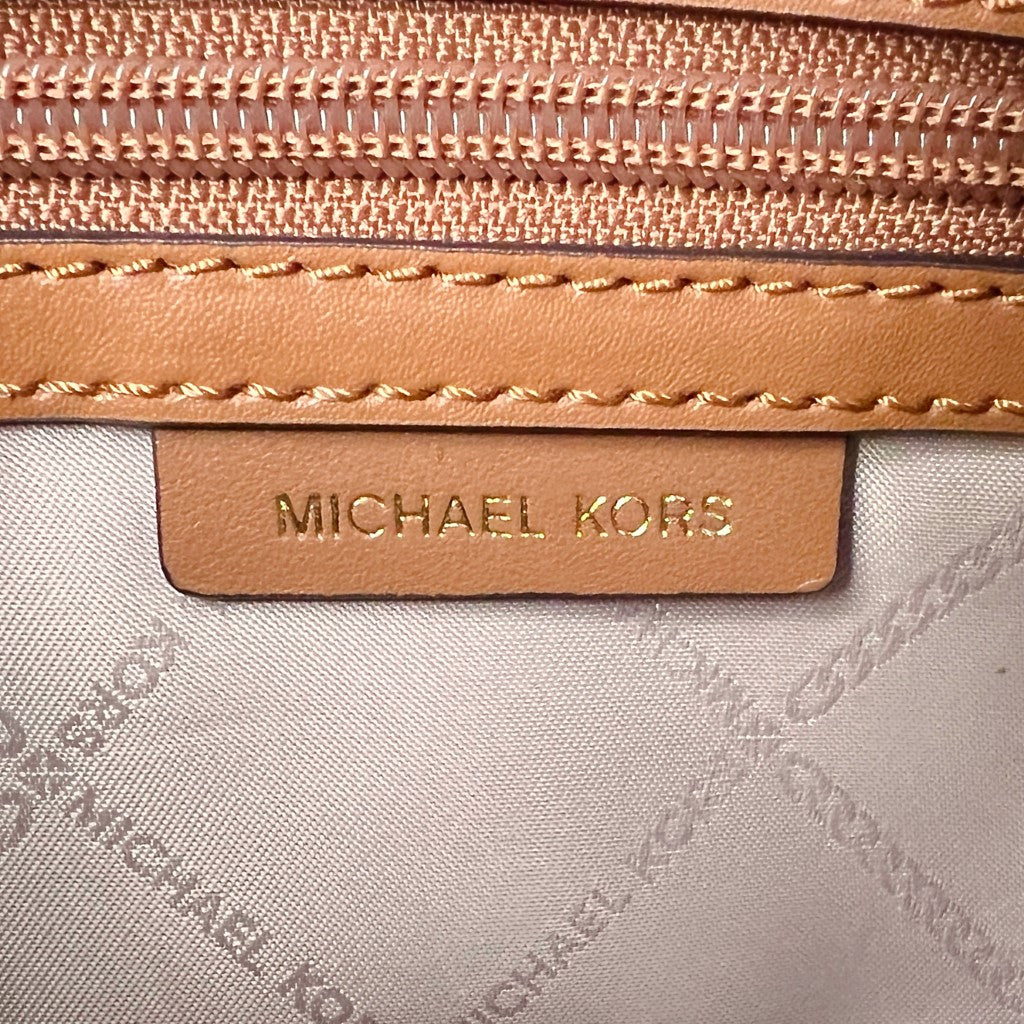 Michael Kors Monogram Gold Chain Detail Crossbody Shoulder Bag Excellent