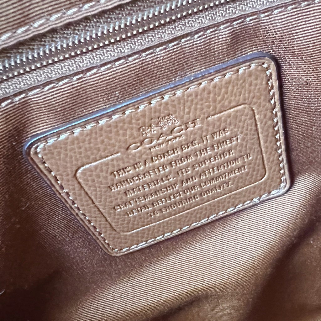 Coach Caramel Leather Monogram Boston 2 Way Shoulder Bag Excellent