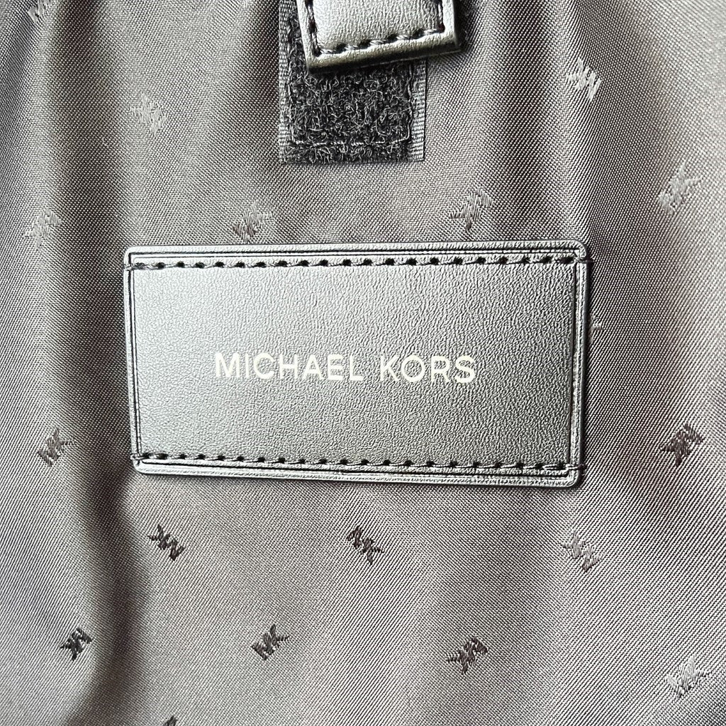 Michael Kors Black Kamo Print Double Compartment Backpack Like New