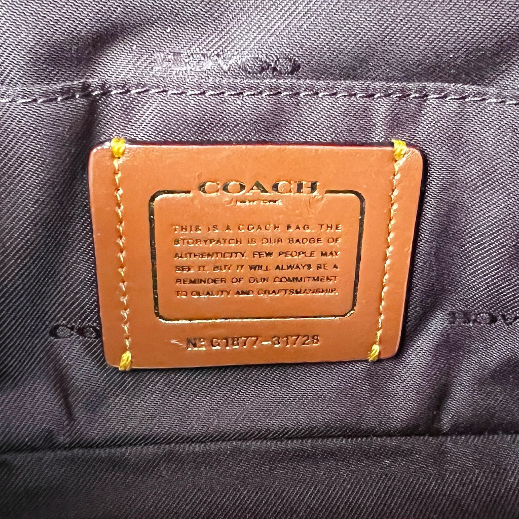 Coach Caramel Leather Monogram Bucket 2 Way Shoulder Bag Like New