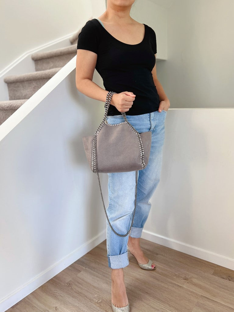 Stella Mccartney Two Tone Signature Falabella Shoulder Bag + Pouch Excellent
