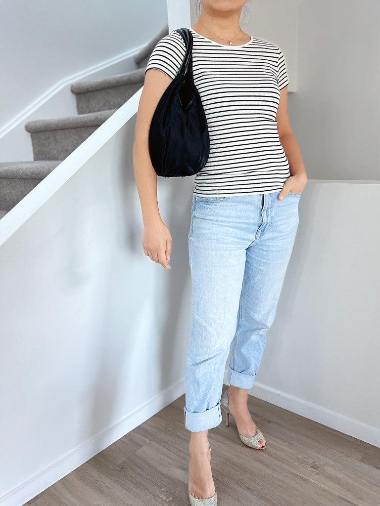 Kate Spade Black Leather Handle Front Logo Carryall Shoulder Bag Excellent