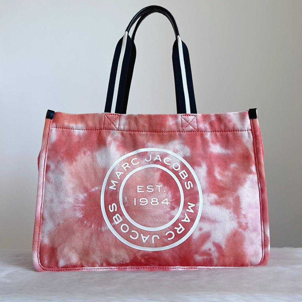 Marc Jacobs Tie Dye Canvas Front Pattern Oversized Shoulder Bag Excellent