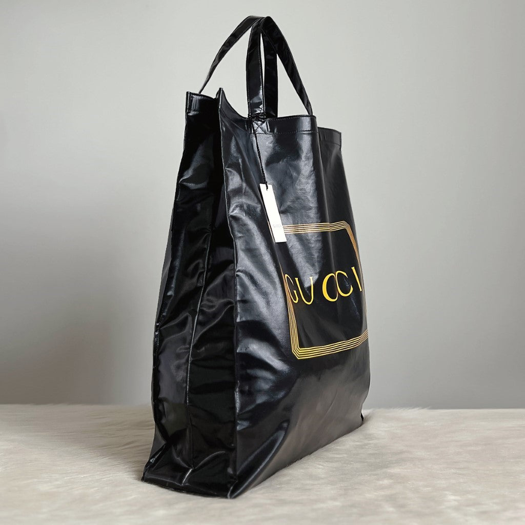 Gucci Black Front Logo Oversized Book Tote Bag New with Tags