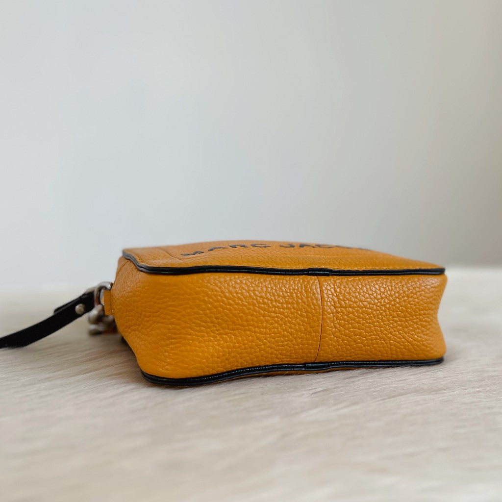 Marc Jacobs Mustard Leather Front Logo Crossbody Shoulder Bag