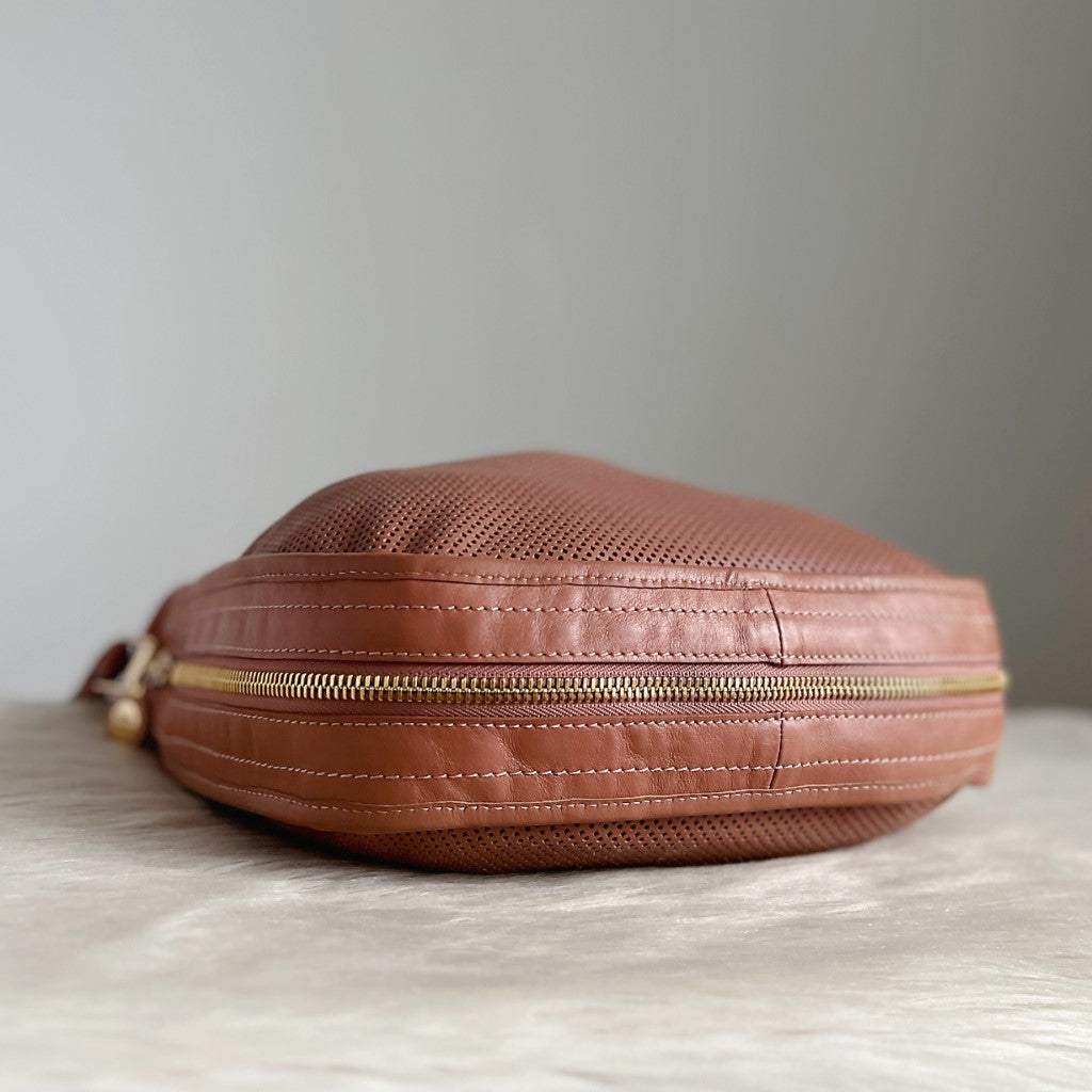 See by Chloe Rose Leather Cut Out Detail Slouchy 2 Way Shoulder Bag Excellent