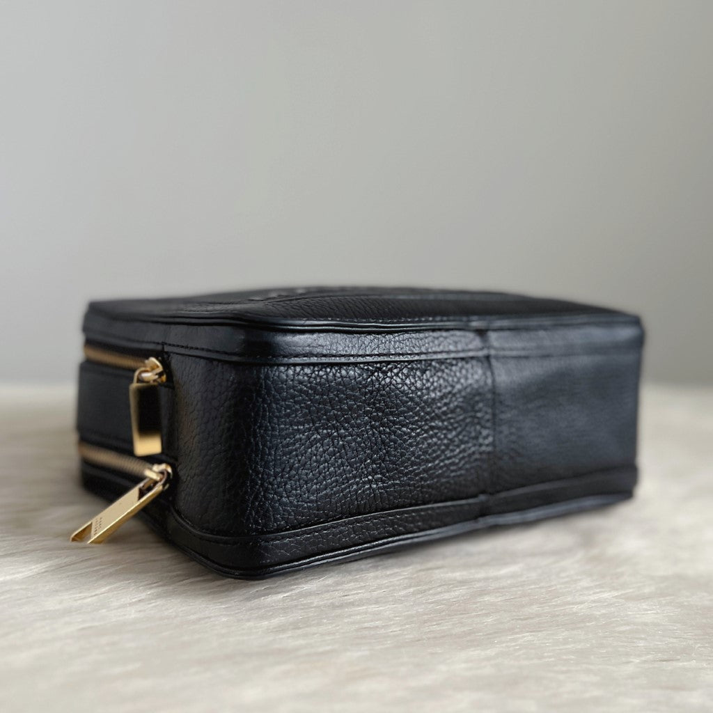 Marc Jacobs Black Leather Double Compartment Box Bag