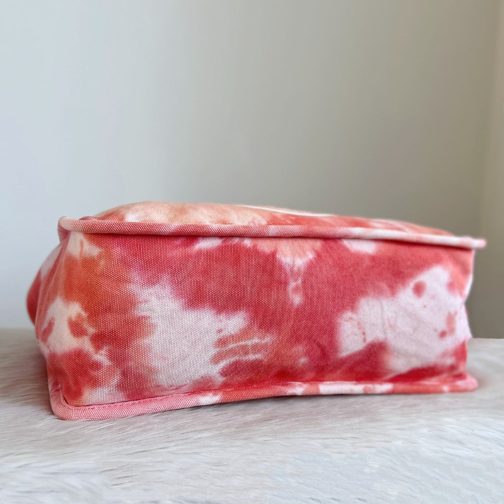 Marc Jacobs Tie Dye Canvas Front Pattern Oversized Shoulder Bag Excellent