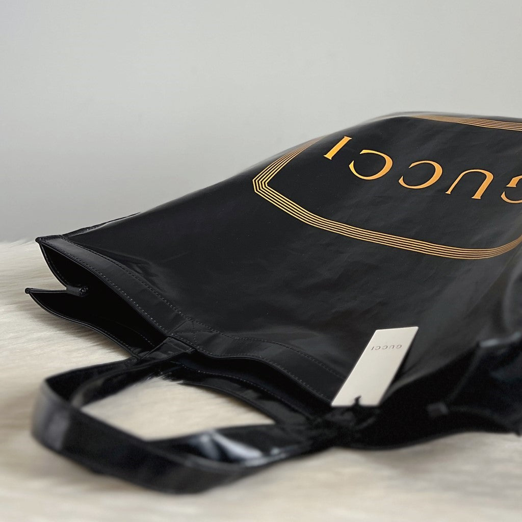 Gucci Black Front Logo Oversized Book Tote Bag New with Tags