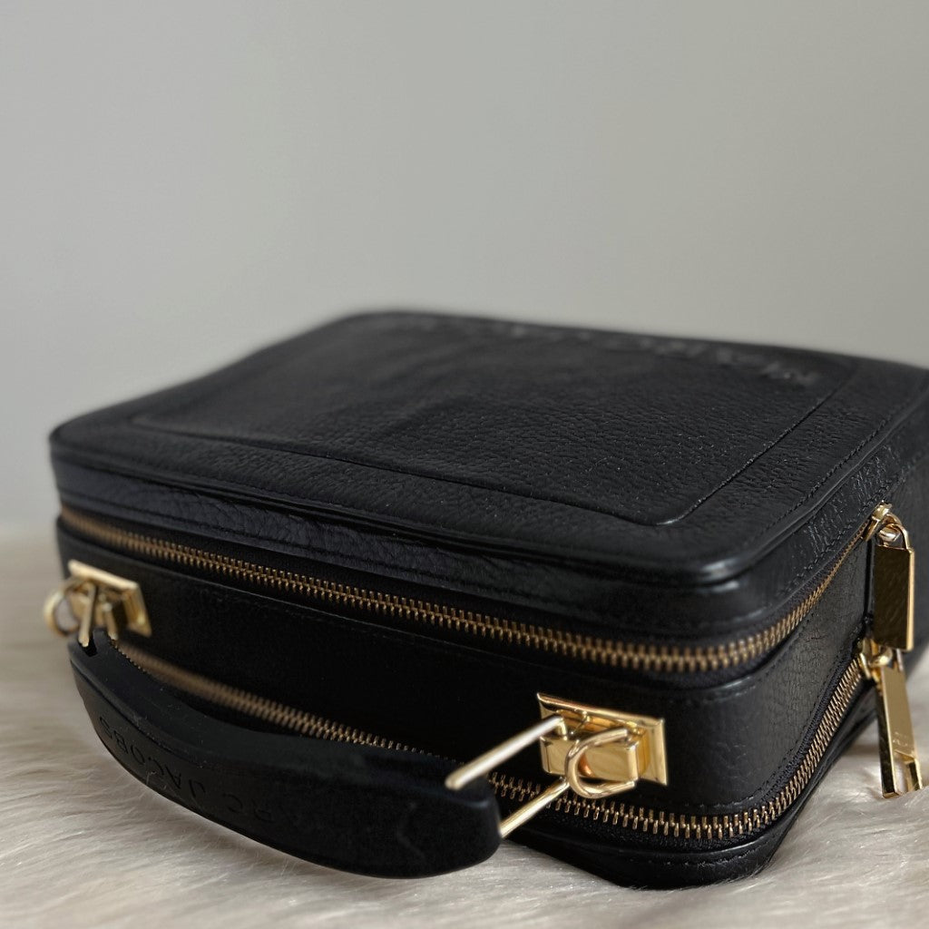 Marc Jacobs Black Leather Double Compartment Box Bag