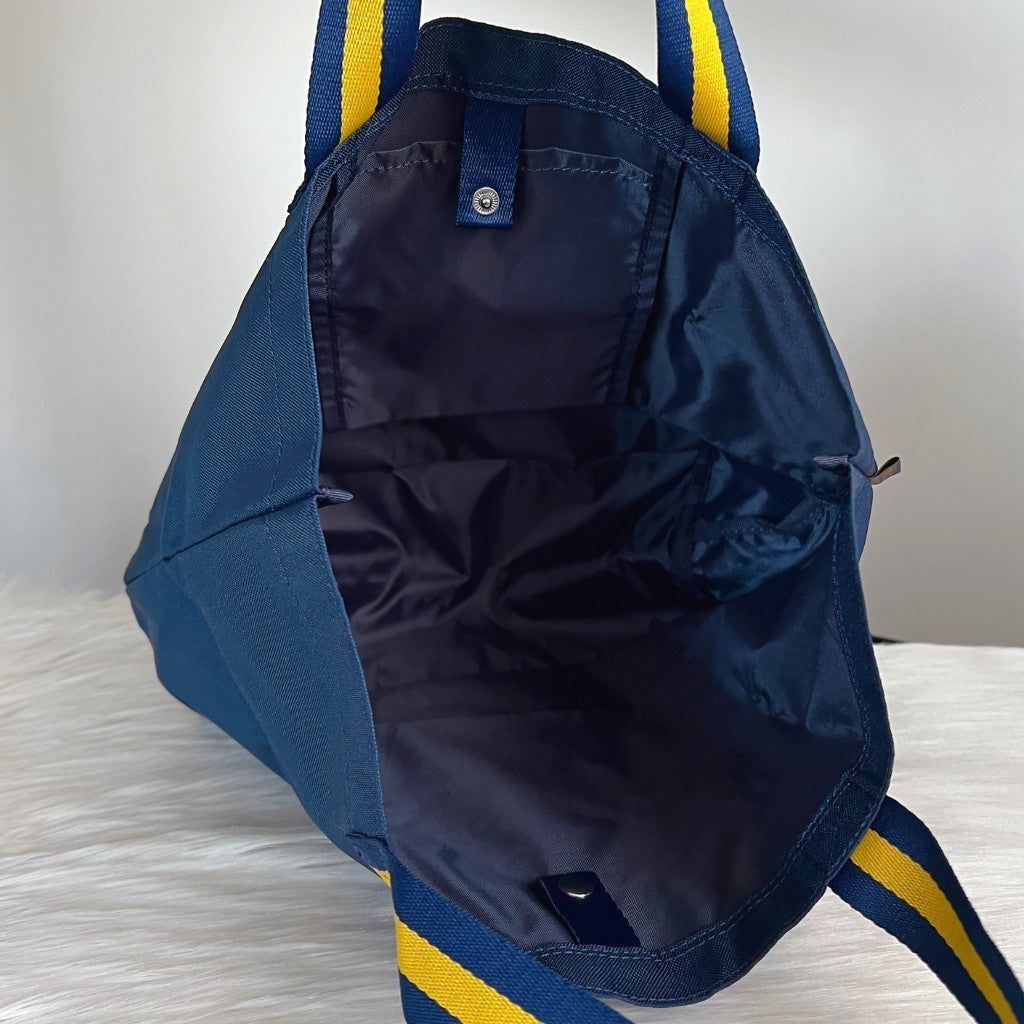 Ralph Lauren Signature Logo Navy Tote Bag + Pouch Excellent
