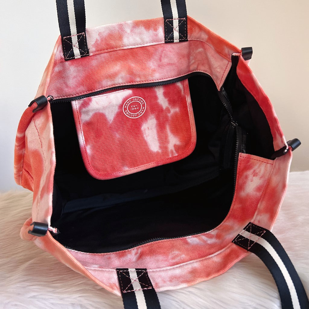 Marc Jacobs Tie Dye Canvas Front Pattern Oversized Shoulder Bag Excellent