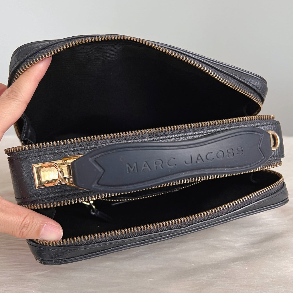 Marc Jacobs Black Leather Double Compartment Box Bag
