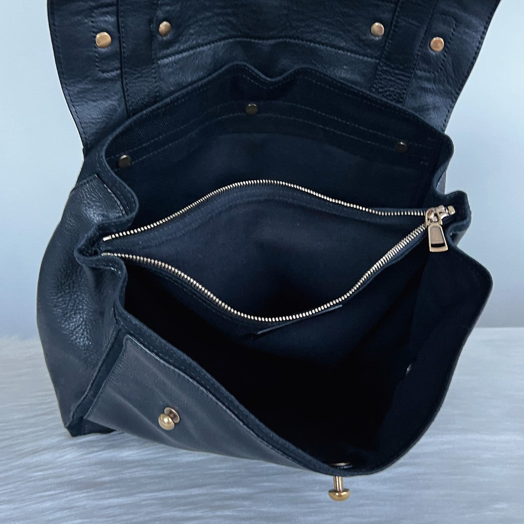Yves Saint Laurent YSL Black Leather Muse Two Tote Bag Excellent