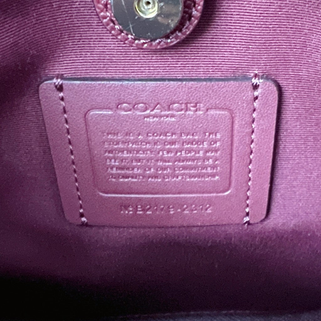 Coach White Leather Monogram Triple Compartment Bucket 2 Way Shoulder Bag Like New