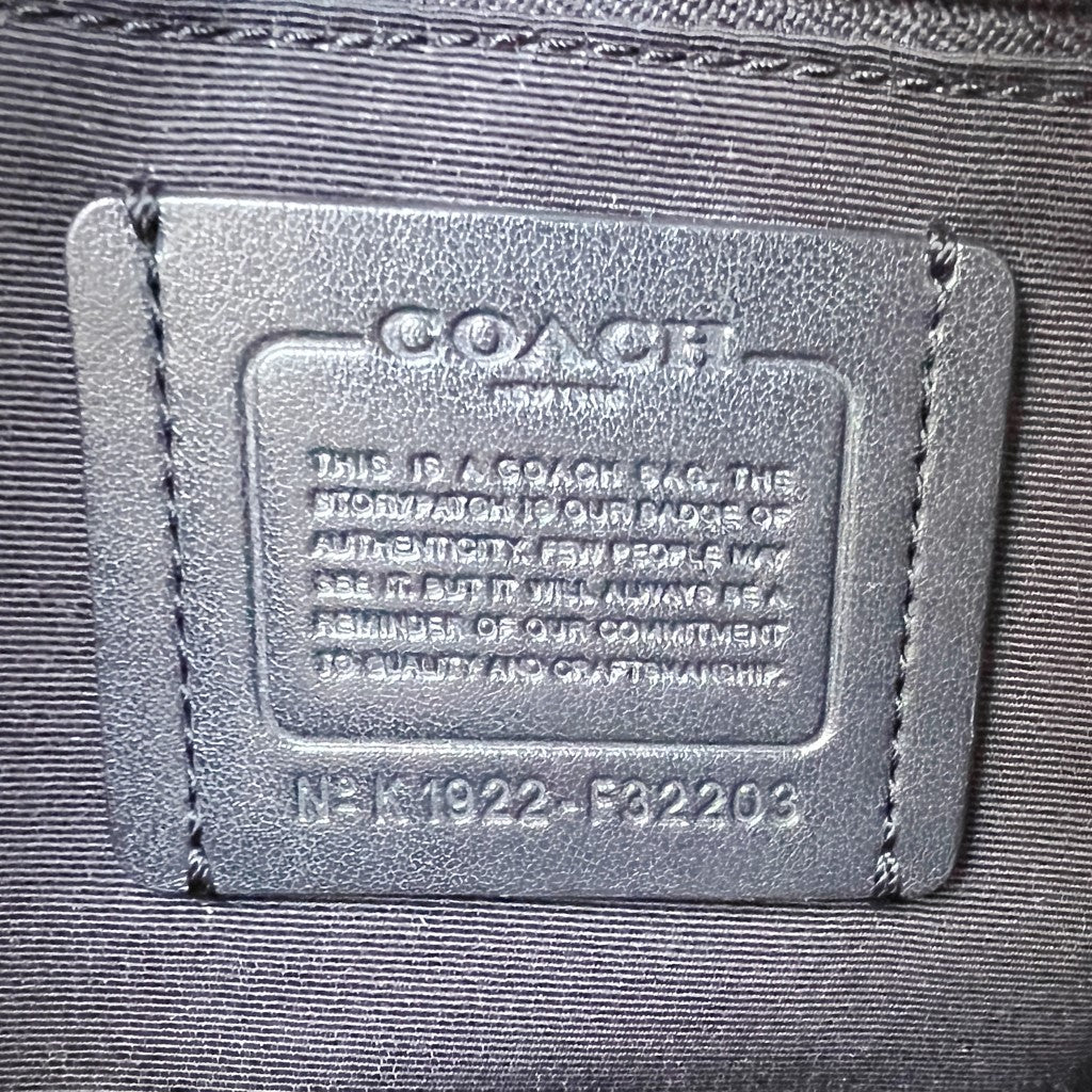 Coach Black Leather Front Logo Boston 2 Way Shoulder Bag Excellent