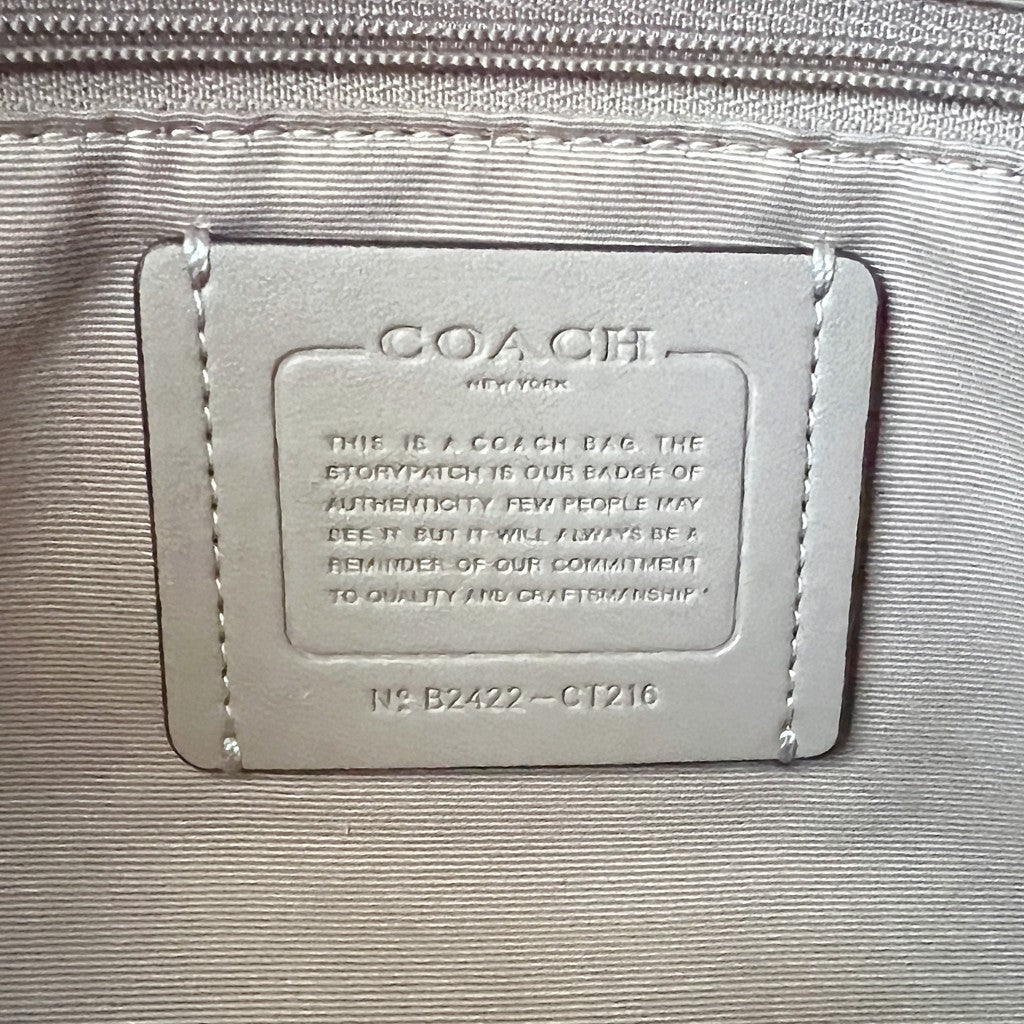 Coach Purple Leather Front Logo Monogram Boston 2 Way Shoulder Bag Like New