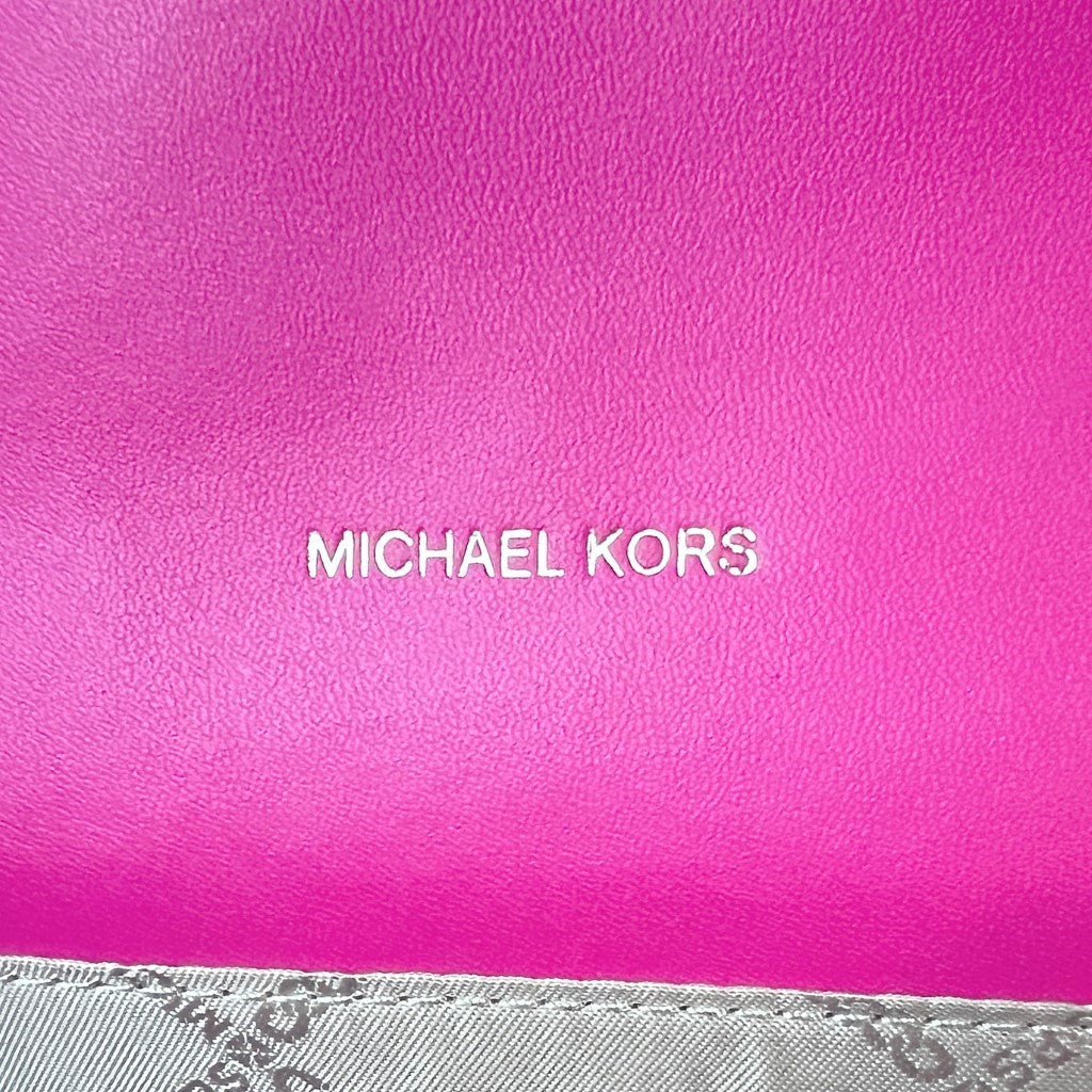 Michael Kors Fuchsia Leather Front Logo Crossbody Shoulder Bag Like New