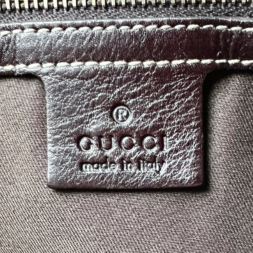 Gucci Dark Chocolate Leather Sherry Line Double G Shoulder Bag Excellent