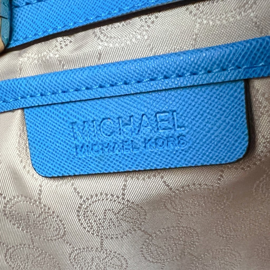Michael Kors Two Tone Leather MK Charm Carryall Shoulder Bag Excellent