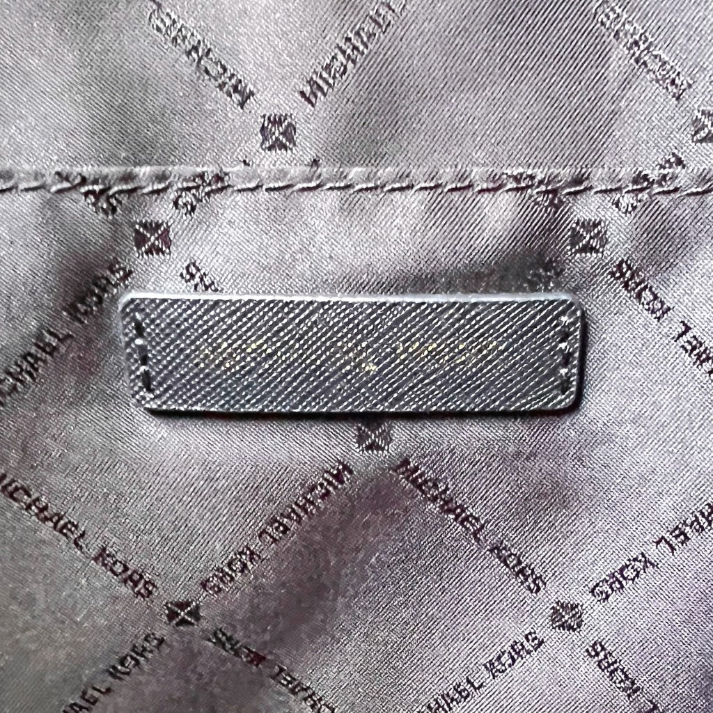 Michael Kors Black Leather Front Logo Carryall Shoulder Bag Like New