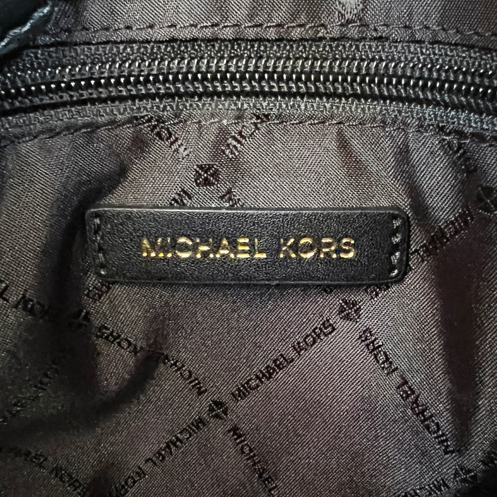 Michael Kors Black Leather Padlock Detail 2 Way Shoulder Bag Like New