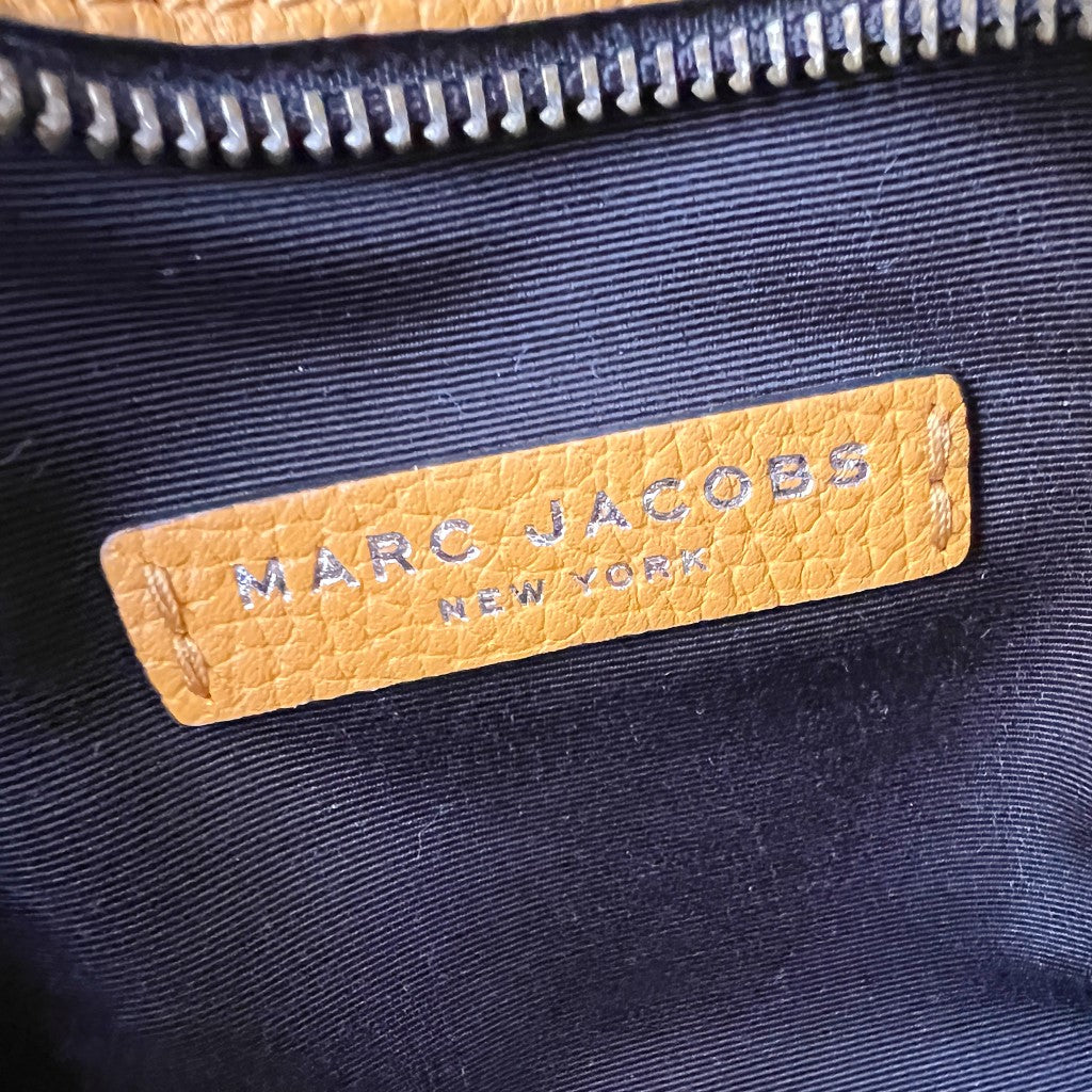 Marc Jacobs Mustard Leather Front Logo Crossbody Shoulder Bag