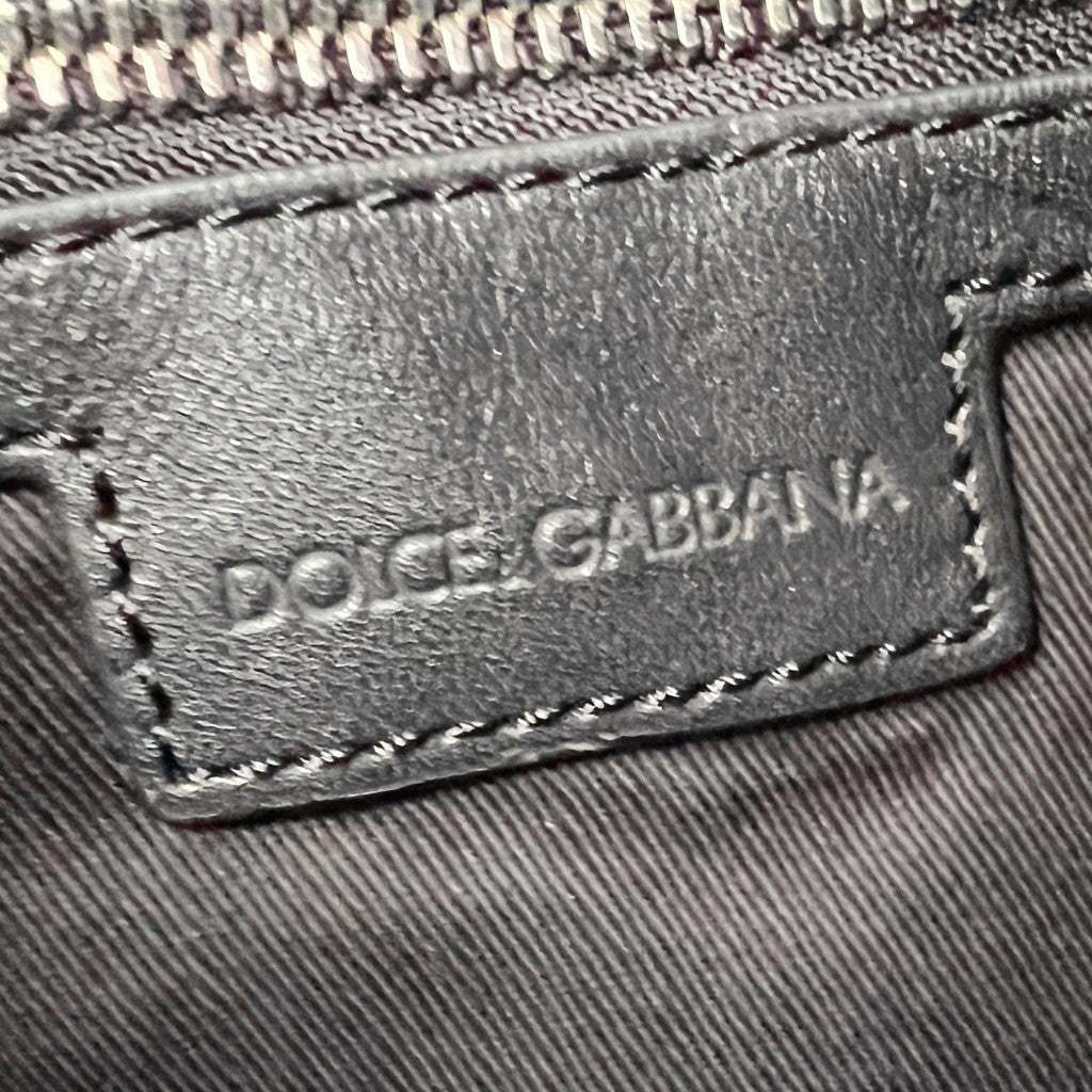 Dolce & Gabbana Black Leather Unisex Crossbody Shoulder Bag Excellent