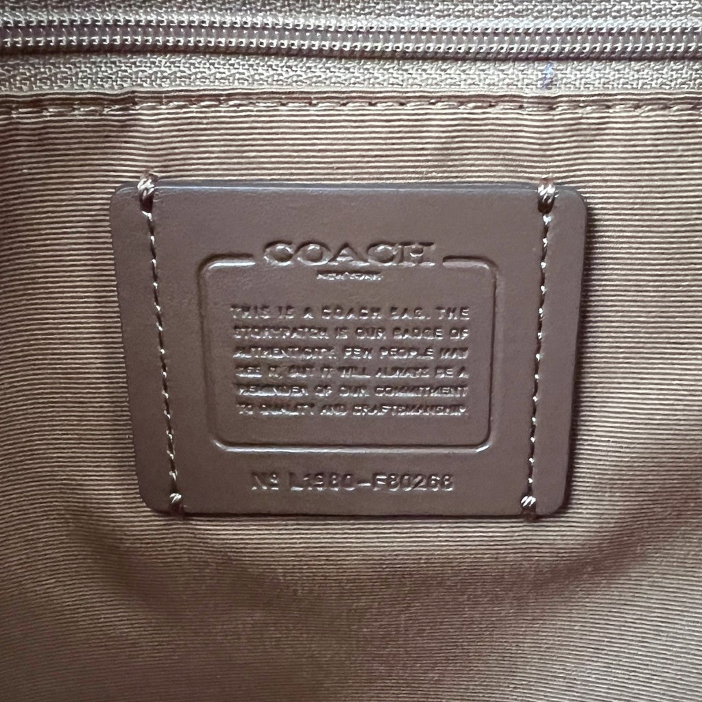 Coach Caramel Leather Triple Compartment Career Shoulder Bag Like New