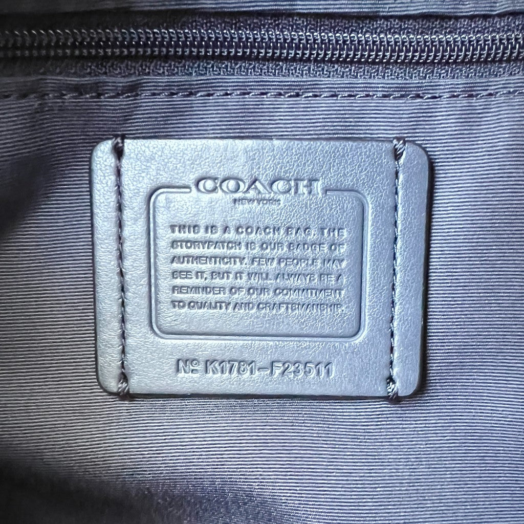 Coach Navy Leather Triple Compartment Chain Detail Shoulder Bag Like New