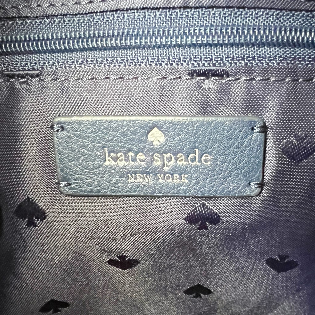 Kate Spade Navy Leather Double Strap Crossbody Shoulder Bag + Pouch Like New