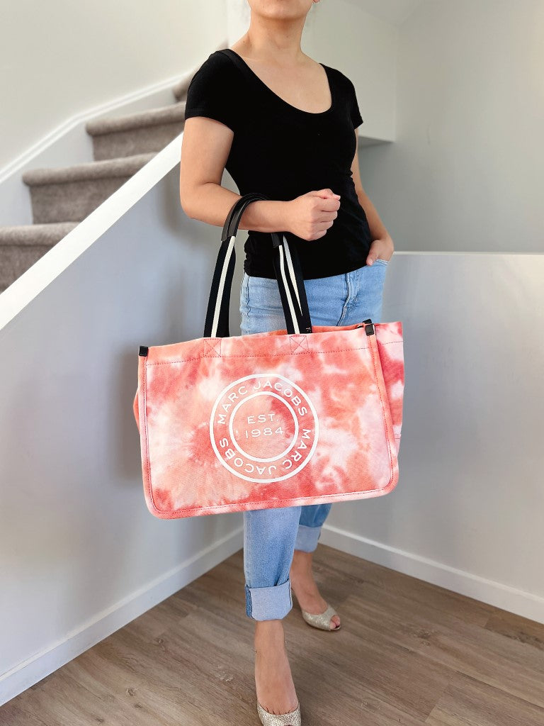 Marc Jacobs Tie Dye Canvas Front Pattern Oversized Shoulder Bag Excellent
